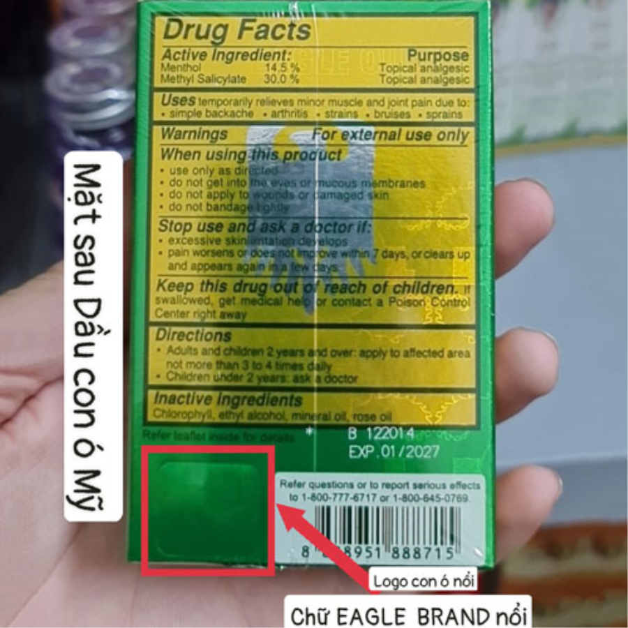 Dầu Gió Xanh Con Ó Mỹ Eagle Brand Medicated Oil 24ml Dầu Thảo Dược-1