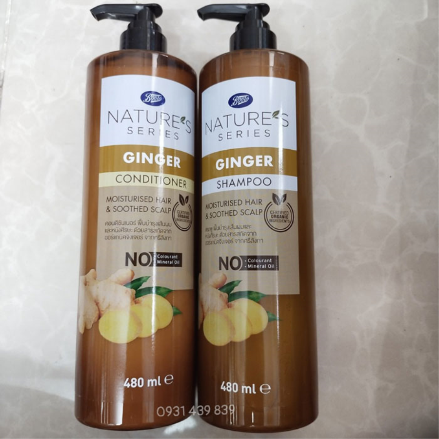 Cặp Gội Xả Gừng Nature's Series Ginger Shampoo and Conditioner Thái Lan Dầu gội-1