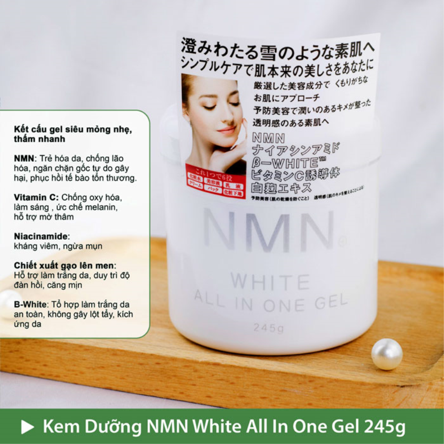 Kem Dưỡng Trắng Da, Chống Lão Hóa NMN White All In One Gel 245g Kem Trị Nám - Tàn Nhang-1