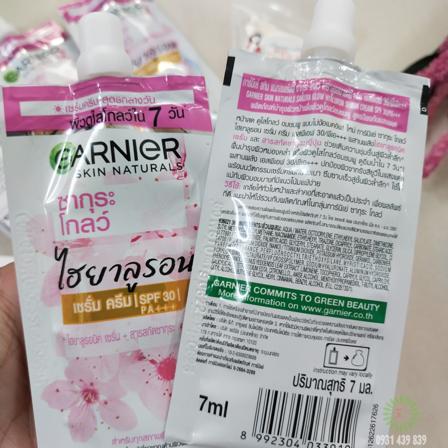 Gói Kem Dưỡng Trắng Da Chống Nắng Garnier Skin Naturals Thái Lan Kem Chống Nắng - Dưỡng Trắng Da-4