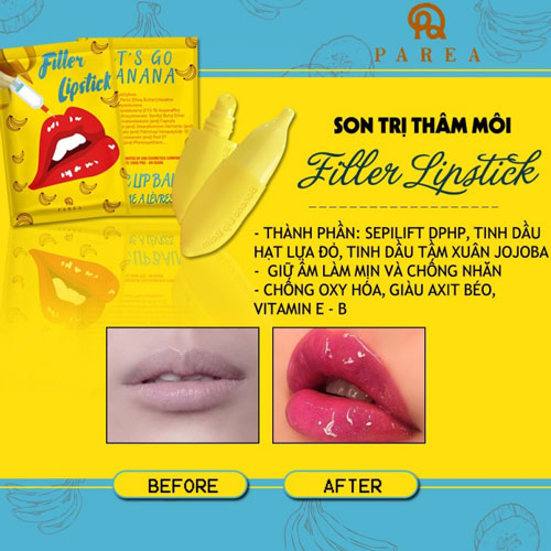 Son Chuối Khử Thâm Môi Căng Mọng Filler Lipstick Banana Trang điểm môi-1