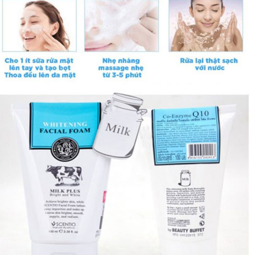 Sữa Rửa Mặt Tạo Bọt Whitening Facial Foam Milk Plus Co-Enzyme Q10 Sửa Rửa Mặt-1