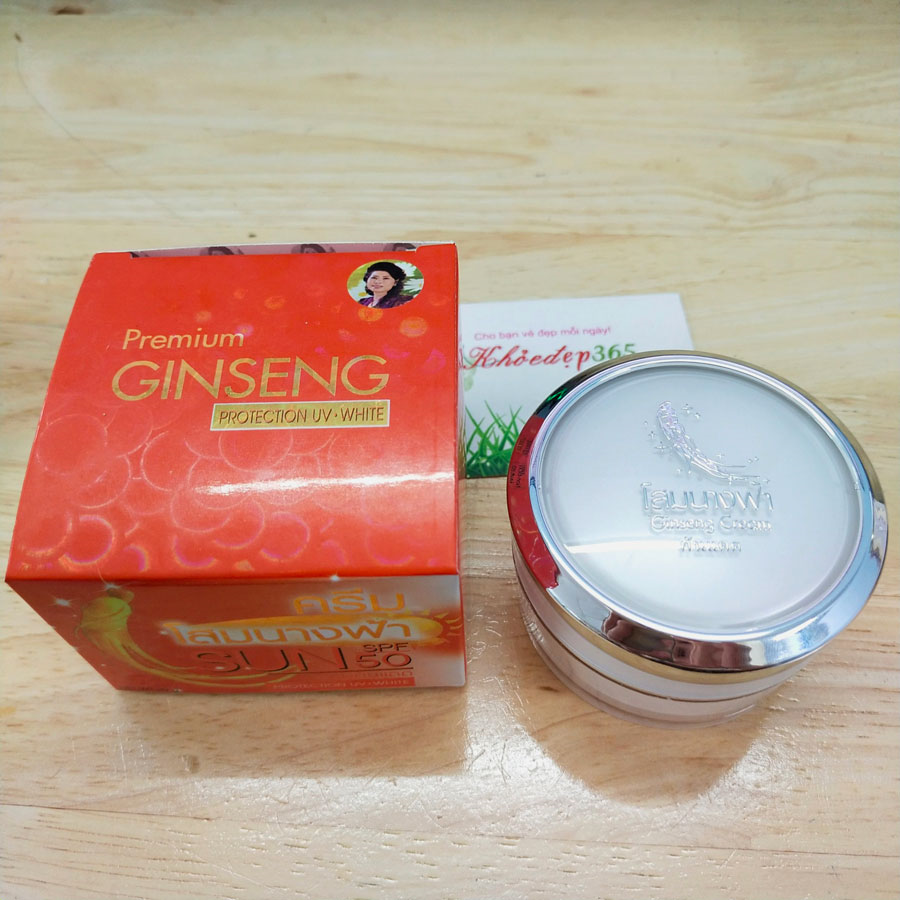 Kem Dưỡng Trắng Da, Chống Nắng Premium Ginseng Protection UV White Thái Lan 20gr Ban Ngày