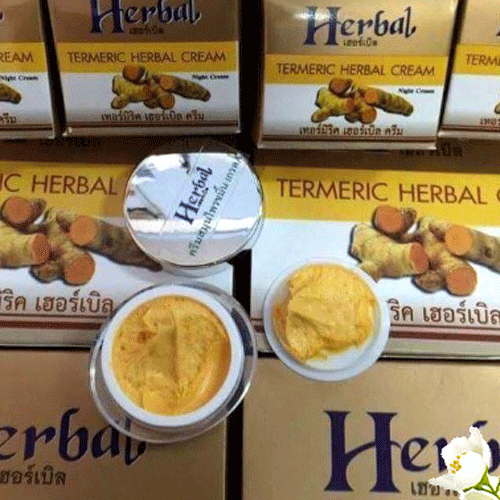 Kem Nghệ Thảo mộc Trị Thâm Mụn Trắng Da Turmeric Herbal Cream Thái Lan 5g