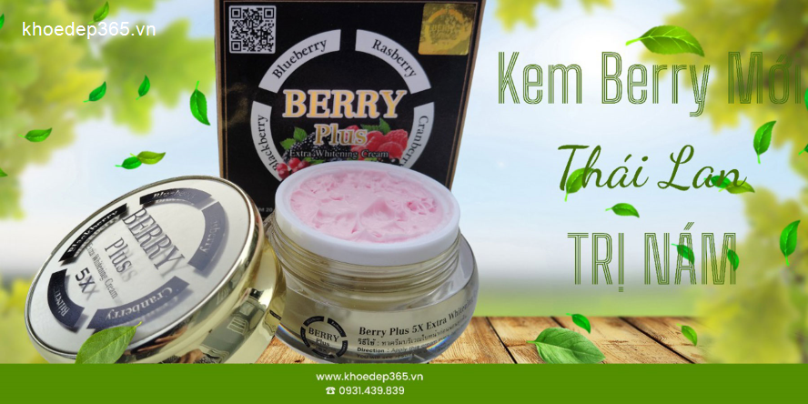 Kem Trị Nám, Dưỡng Trắng Da, Trị Mụn Ban Đêm Berry Plus Extra Whitening Cream Thái Lan 20g Kem Dưỡng Trắng Da-1