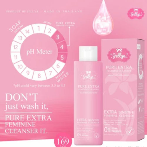 Dung Dịch Vệ Sinh Phụ Nữ Jellys Pure Extra Feminine Cleanser Thái Lan 80ml 